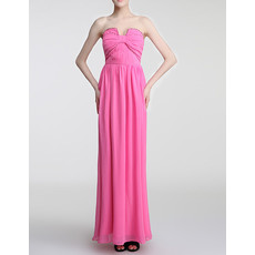 Women's Modern Column Strapless Long Chiffon Formal Evening Dress