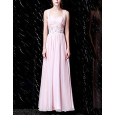 Classy Sweetheart Floor Length Chiffon Formal Evening Dress with Straps