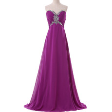 Simple Empire Sweetheart Full Length Chiffon Prom Evening Dress