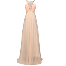 Fitted Beautiful Elegant Chiffon Prom Evening Dress with Spaghetti Straps