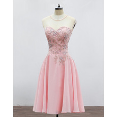 Modest Sweetheart Mini/ Short Chiffon Formal Homecoming/ Party Dress