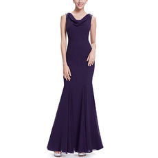 Inexpensive Mermaid FullLength Chiffon Formal Evening Dress