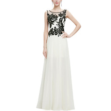 Elegant Long Chiffon Emboidery Formal Evening Dress