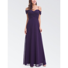 Custom Off-the-shoulder Chiffon Evening Dress with Spaghetti Straps