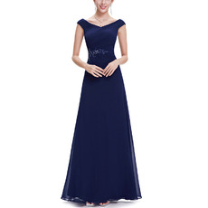 Latest Style V-Neck Long Chiffon Evening Party Dress