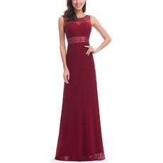 Classic Sleeveless Floor Length Chiffon Formal Evening Wear Dress