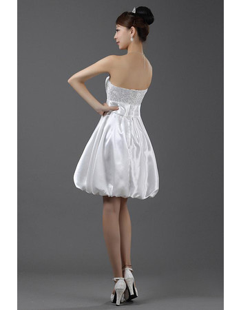 Empire Waist A-line Strapless Short Petite Wedding Dress For Summer 