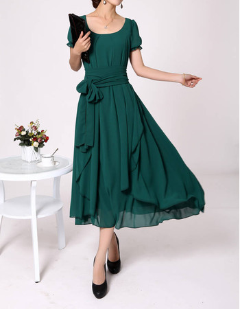 short sleeve tea length dress