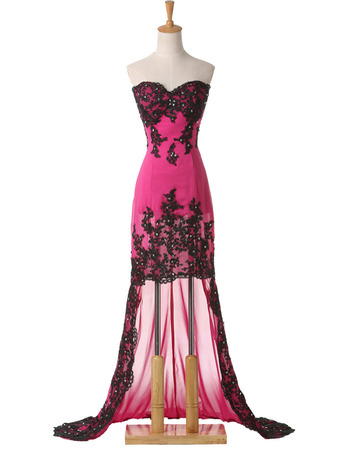 Sexy Sweetheart High-Low Asymmetric Chiffon Formal Evening Dress