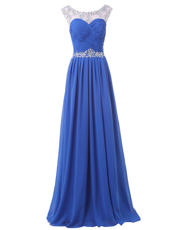 Elegant Sleeveless Floor Length Chiffon Formal Evening Dress