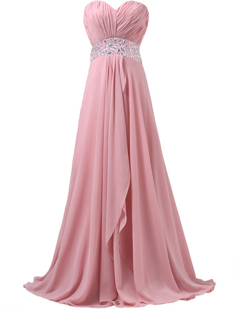 Beautiful Sweetheart Floor Length Chiffon Formal Evening Dress