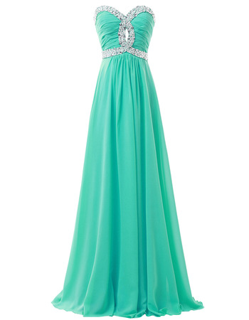 Affordable Sweetheart Full Length Chiffon Formal Evening Dress