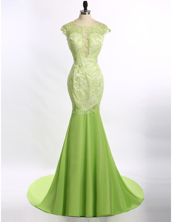 Beautiful Mermaid Full Length Lace Formal Evening Dress