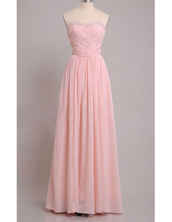 Discount Simple Sweetheart Floor Length Chiffon Formal Evening Dress