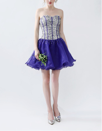 Inexpensive Sweetheart Mini/ Short Sequin Hipster Homecoming Dress