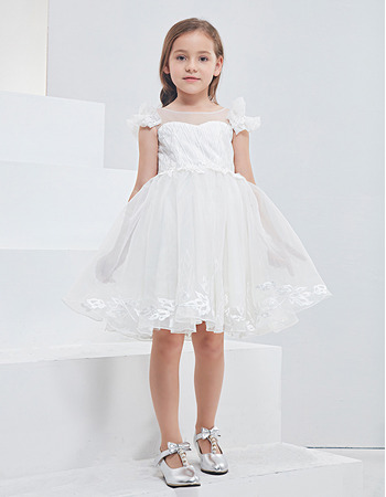 Kids Adorable Sleeveless Mini/ Short Organza Flower Girl Dress - US ...