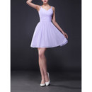 Girls Fitted A-Line Straps Sweetheart Short Chiffon Homecoming Dress