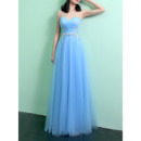 Women's Simple Sweetheart Long Satin Tulle Prom Evening Dress with Applique