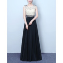 Custom Designer Sleeveless Floor Length Lace Chiffon Beading Evening Dress