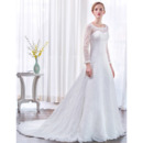 Custom Made Elegant Vestidos De Novia Long Sleeves Lace Church Wedding Dress