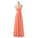 Modest Sweetheart Long Chiffon Bridesmaid/ Wedding Party Dress