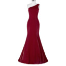 Discount Sheath One Shoulder Floor Length Satin Formal Evening Dress