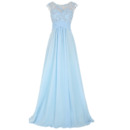 Inexpensive Elegant Floor Length Chiffon Applique Formal Evening Dress