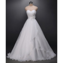 Custom Designer A-Line Sweetheart Floor Length Organza Wedding Dress