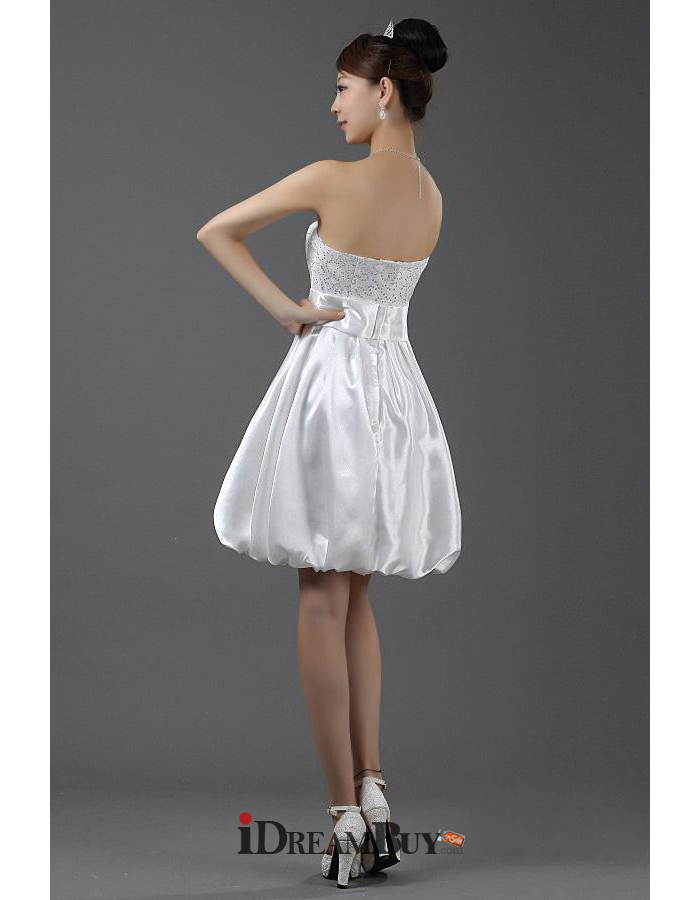 Empire Waist A-Line Strapless Short Petite Wedding Dress for Summer ...