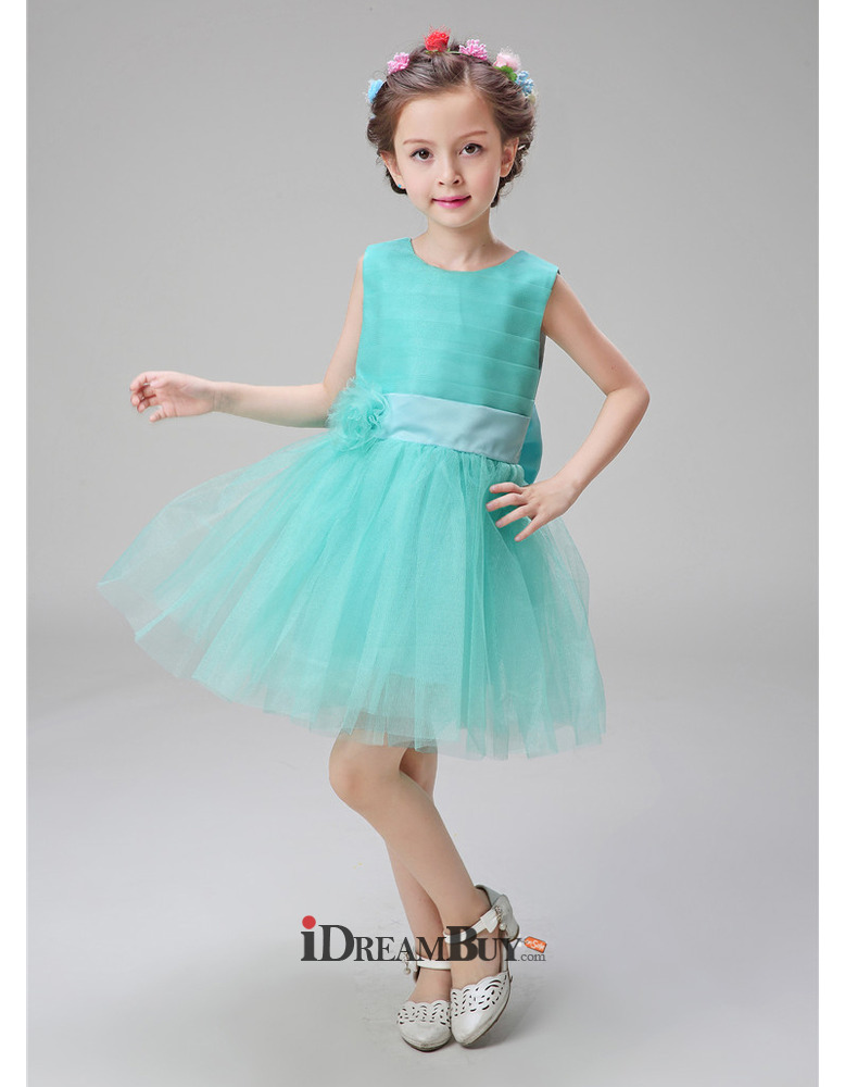 Inexpensive Pretty Sleeveless Mini/ Short Satin Organza Flower Girl ...